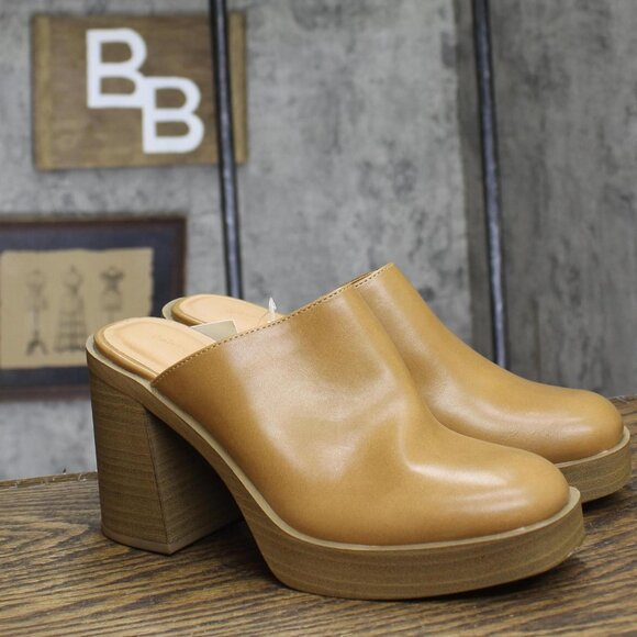 Universal Thread Womens Tess Platform Mule Heels 87931645 Tan Brown 6.5M - Picture 1 of 11